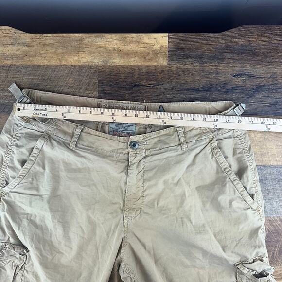 Paperbacks Men's Size 38 Tan Cotton Flat Front Cargo Shorts #124458 - Picture 3 of 9